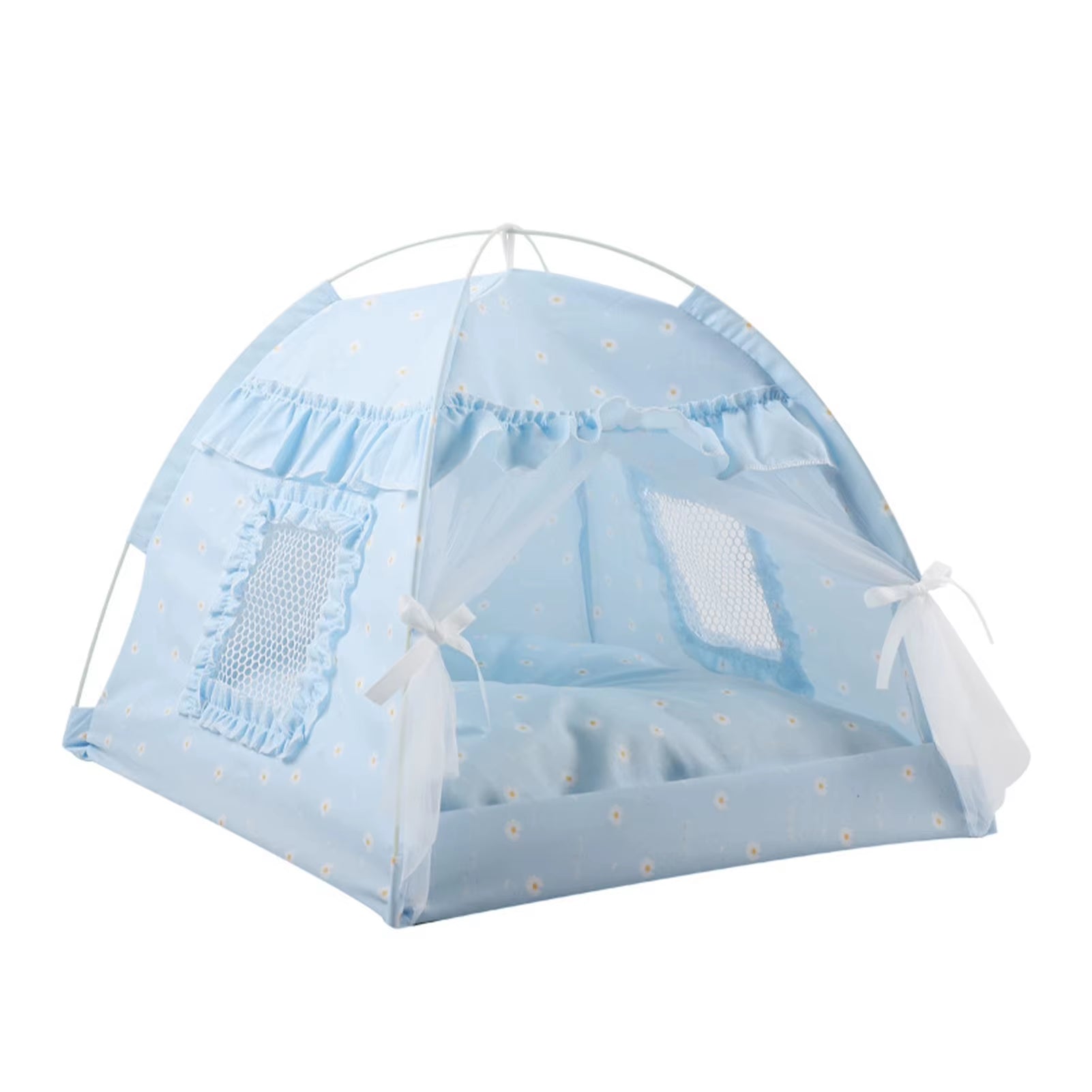 Cozy Floral Print Pet Tent House - The Perfect Portable Bed for Small Dogs and Cats