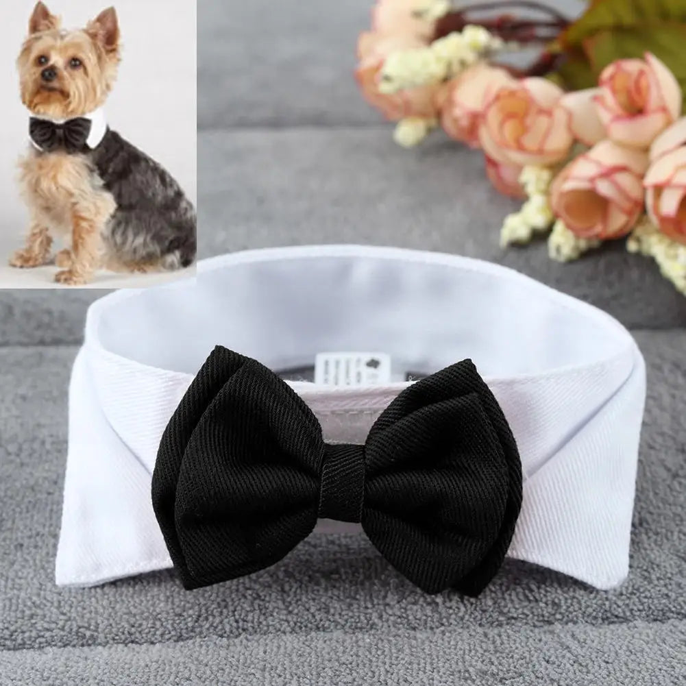 Adjustable Bow Tie Collar for Pets - Suitable for Dogs and Cats, Ideal for Holidays and Weddings, Elegant Grooming Accessory