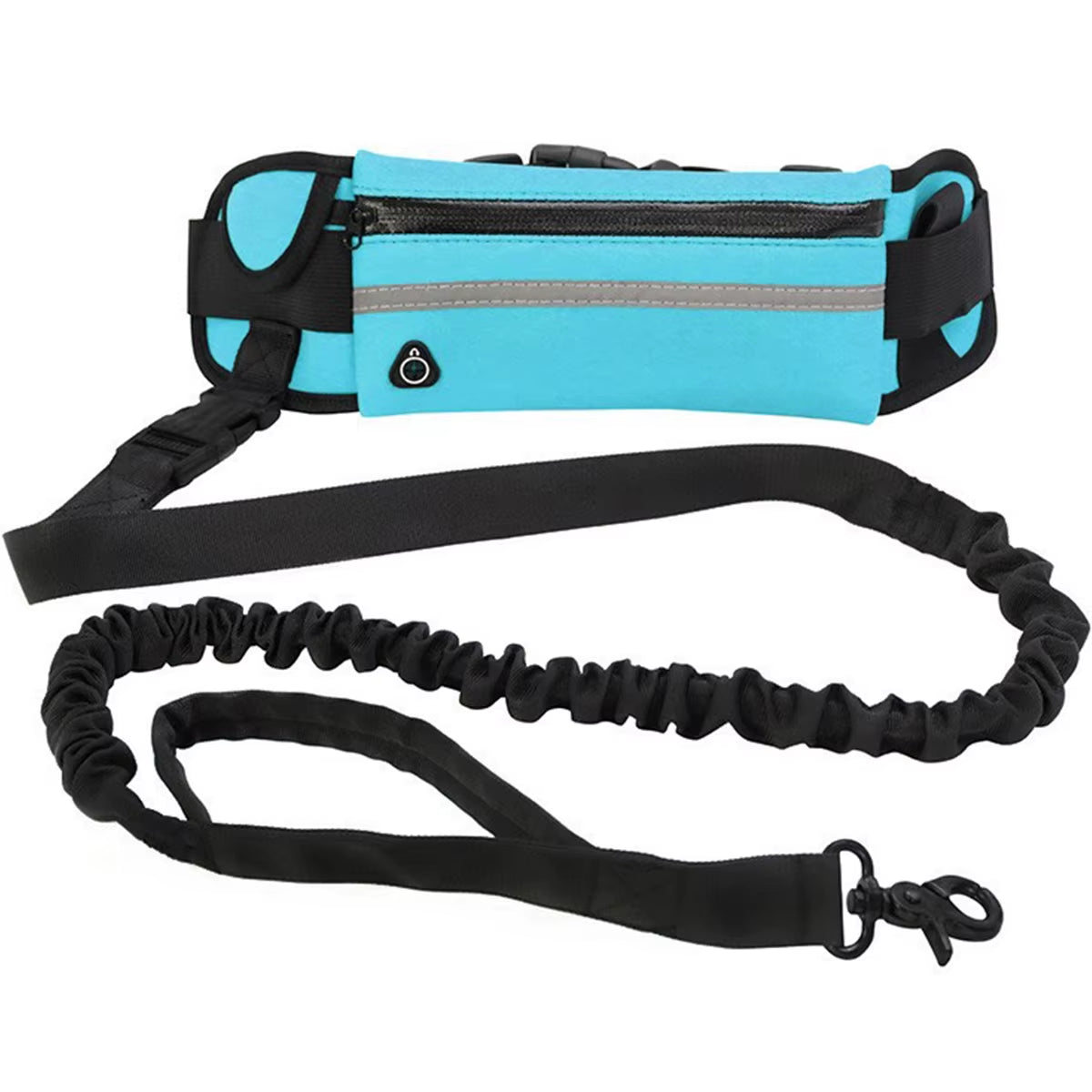 Hands-Free Reflective Dog Leash for Running and Walking with Waist Bag and Elastic Retractable Belt