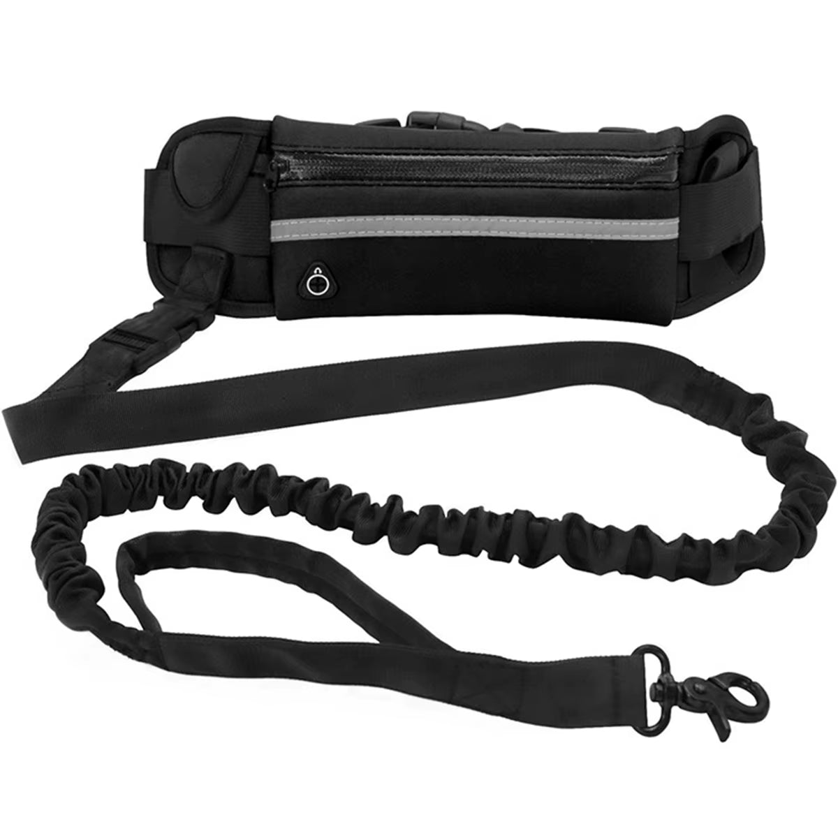 Hands-Free Reflective Dog Leash for Running and Walking with Waist Bag and Elastic Retractable Belt