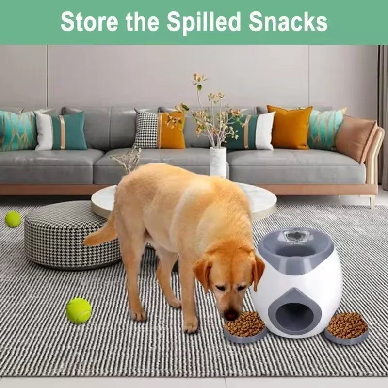 Automatic Tennis Ball Launcher for Medium Dogs - Interactive Training Device and Smart Feeder