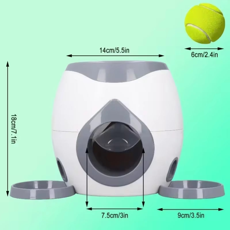 Automatic Tennis Ball Launcher for Medium Dogs - Interactive Training Device and Smart Feeder
