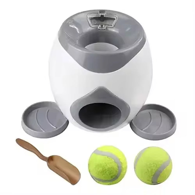 Automatic Tennis Ball Launcher for Medium Dogs - Interactive Training Device and Smart Feeder