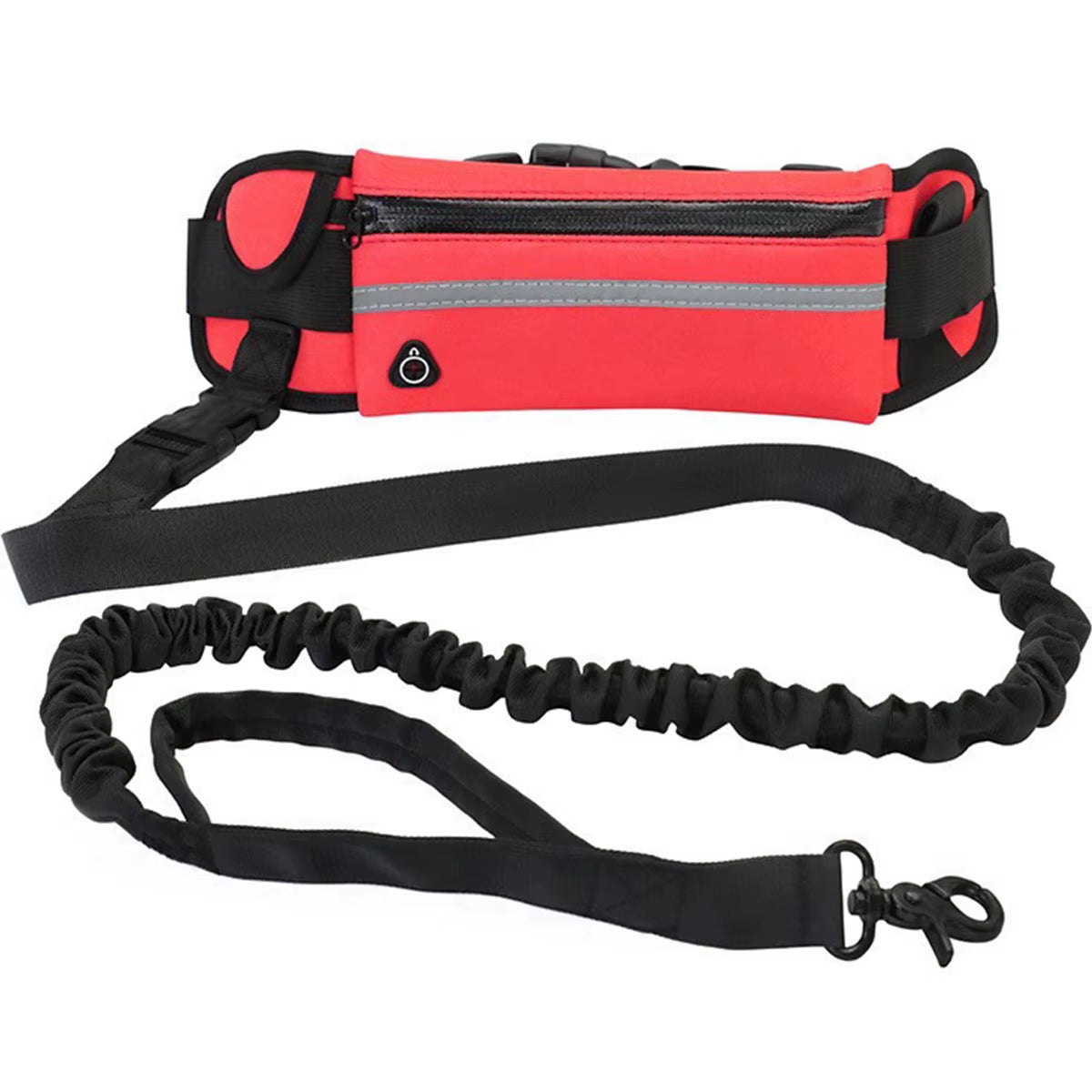 Hands-Free Reflective Dog Leash for Running and Walking with Waist Bag and Elastic Retractable Belt