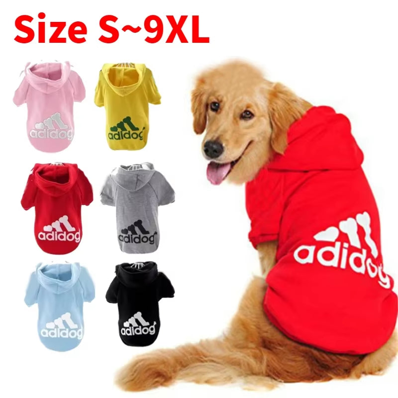 Adidog Autumn/Winter Dog Hoodies - Warm Coats for Medium to Large Breeds, Perfect for French Bulldogs and Puppies