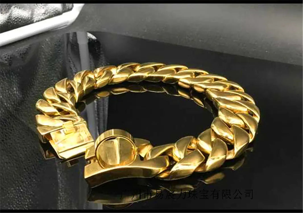 Gold Bull Pendant and Stainless Steel Collar