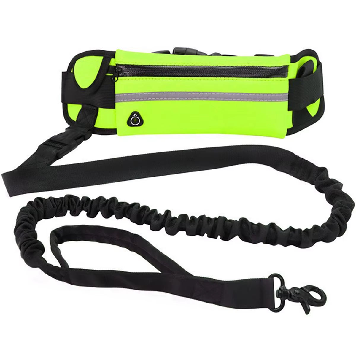 Hands-Free Reflective Dog Leash for Running and Walking with Waist Bag and Elastic Retractable Belt