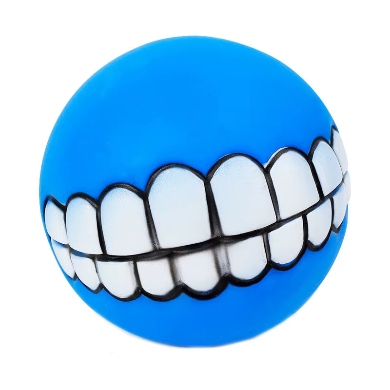 Rubber Squeaky Dog Chew Toy - Bite Resistant Cleaning Ball for Small Puppies, 7cm Diameter