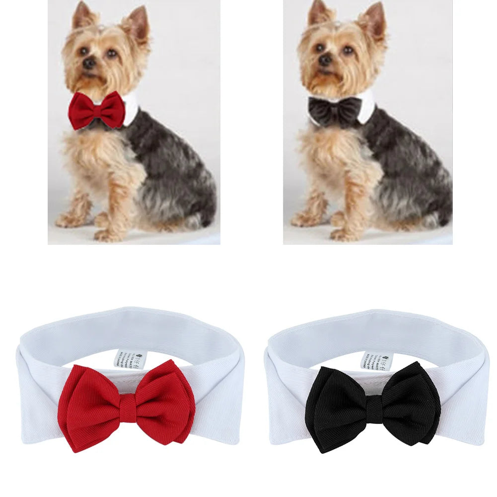 Adjustable Bow Tie Collar for Pets - Suitable for Dogs and Cats, Ideal for Holidays and Weddings, Elegant Grooming Accessory