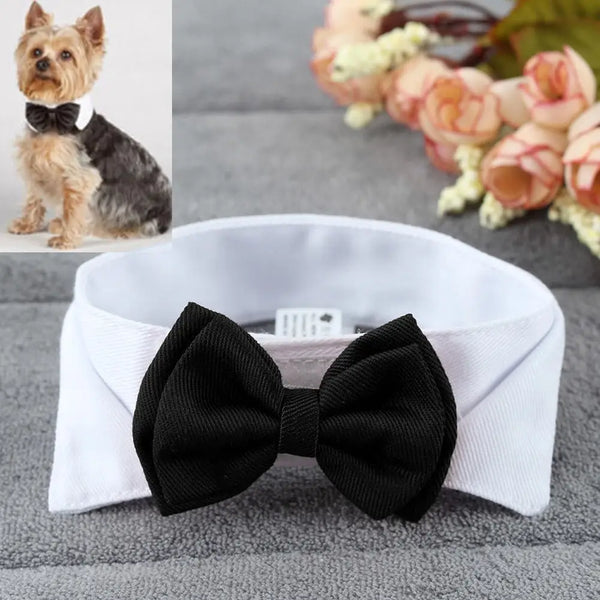 Adjustable Bow Tie Collar for Pets - Suitable for Dogs and Cats, Ideal for Holidays and Weddings, Elegant Grooming Accessory