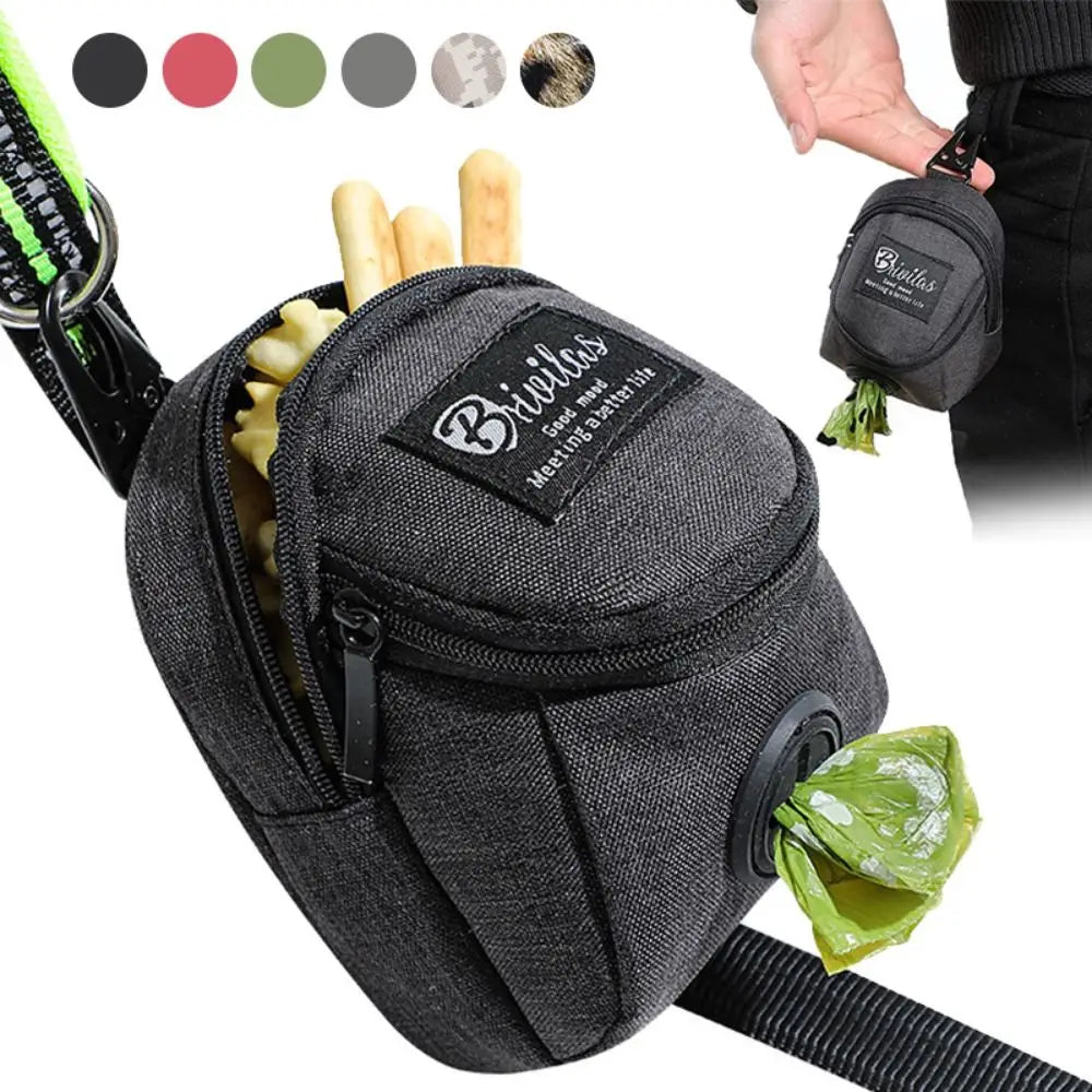 Portable Dog Training Treat Bag with Poop Bag Dispenser - Outdoor Pet Accessory for Rewarding Puppies