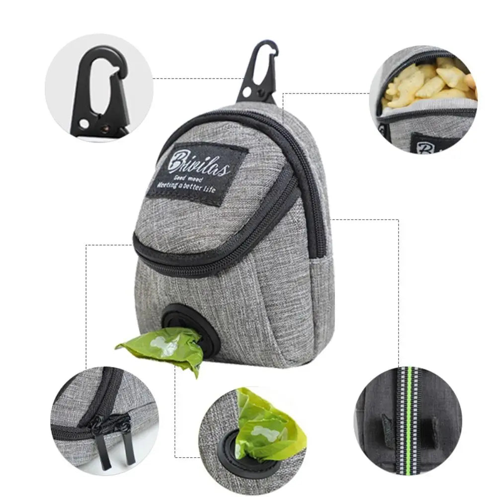 Portable Dog Training Treat Bag with Poop Bag Dispenser - Outdoor Pet Accessory for Rewarding Puppies