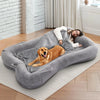 Redlife Human Dog Bed 72"×48"×10" Human Dog Bed with Blanket and Side Pocket Extra Large Human Dog Bed for Adult Waterproof Dog Bed with Washable Faux Fur Fabric (Gray)