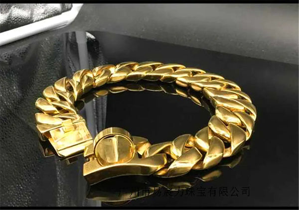 Gold Bull Pendant and Stainless Steel Collar