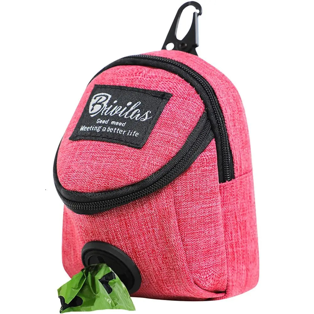 Portable Dog Training Treat Bag with Poop Bag Dispenser - Outdoor Pet Accessory for Rewarding Puppies